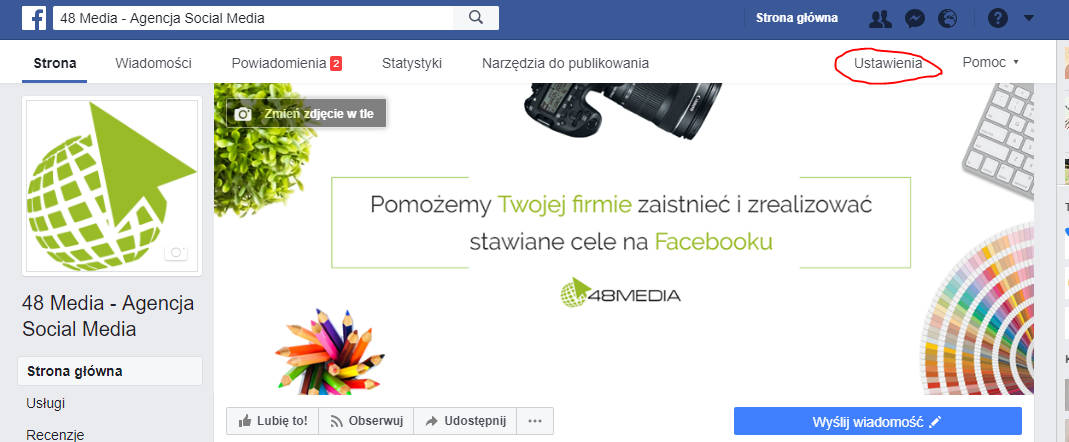 5Zmiana szablonu fanpage